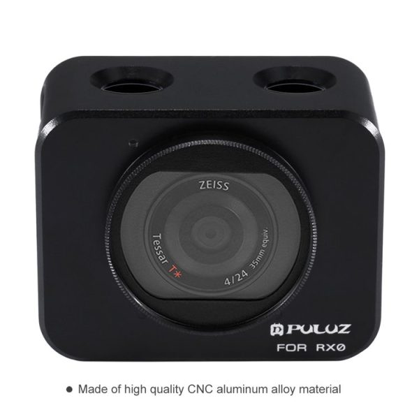 PULUZ for Sony RX0 Aluminum Alloy Protective Cage + 37mm UV Filter Lens + Lens Sunshade with Screws and Screwdrivers (Black) - Image 6