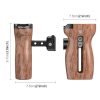 PULUZ Universal Slide Quick Release Side Wooden Handle with Cold Shoe Mount for Camera Cage Stabilizer - Image 2