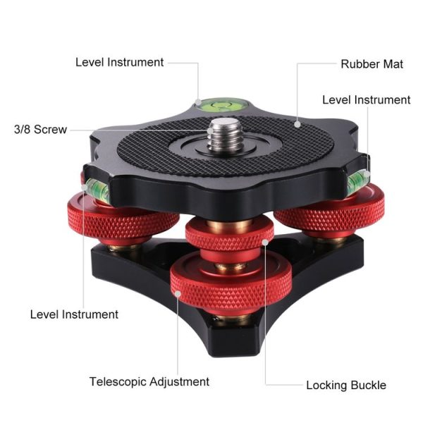 PULUZ Aluminum Alloy Adjustment Dials Leveling Base Ball Head for Camera Tripod Head - Image 4