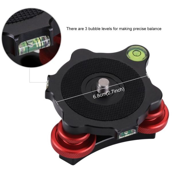 PULUZ Aluminum Alloy Adjustment Dials Leveling Base Ball Head for Camera Tripod Head - Image 5