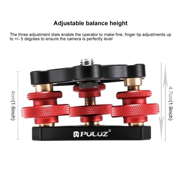 PULUZ Aluminum Alloy Adjustment Dials Leveling Base Ball Head for Camera Tripod Head - Image 7