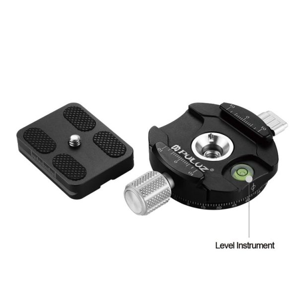 PULUZ Aluminum Alloy Quick Release Plate for Panoramic Head (Grey) - Image 7