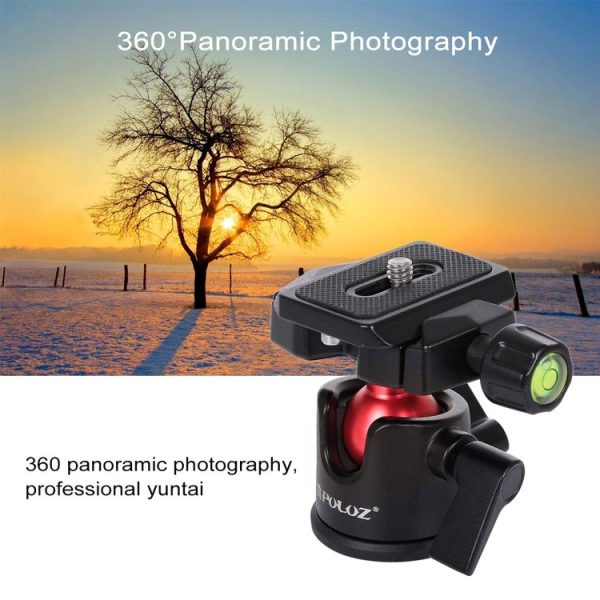PULUZ 360 Degree Rotation Panoramic Metal Ball Head with Quick Release Plate for DSLR & Digital Cameras (Black) - Image 10