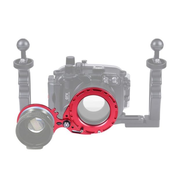 PULUZ Aluminum Alloy 67mm to 67mm Swing Wet-Lens Diopter Adapter Mount for DSLR Underwater Diving Housing (Red) - Image 6