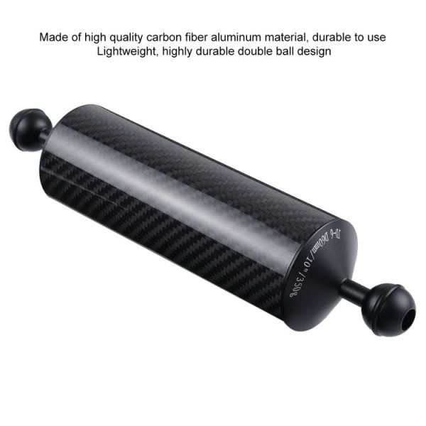 PULUZ 10.82 inch 27.5cm Length 60mm Diameter Dual Balls Carbon Fiber Floating Arm, Ball Diameter: 25mm, Buoyancy: 350g - Image 4