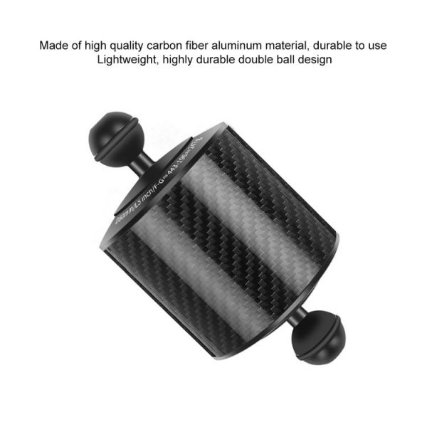 PULUZ 6.1 inch 15.5cm Length 80mm Diameter Dual Balls Carbon Fiber Floating Arm, Ball Diameter: 25mm, Buoyancy: 400g Phone - Image 3