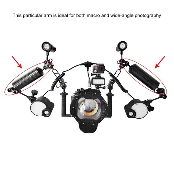 PULUZ 6.1 inch 15.5cm Length 80mm Diameter Dual Balls Carbon Fiber Floating Arm, Ball Diameter: 25mm, Buoyancy: 400g Phone - Image 6