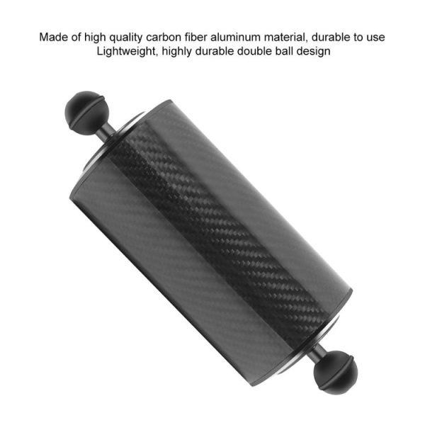 PULUZ 8 inch 20cm Length 80mm Diameter Dual Balls Carbon Fiber Floating Arm, Ball Diameter: 25mm, Buoyancy: 600g - Image 3
