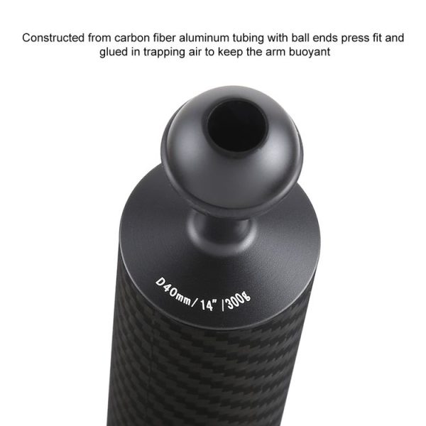 PULUZ 14.56 inch 37cm Length 40mm Diameter Dual Balls Carbon Fiber Floating Arm, Ball Diameter: 25mm, Buoyancy: 300g - Image 5