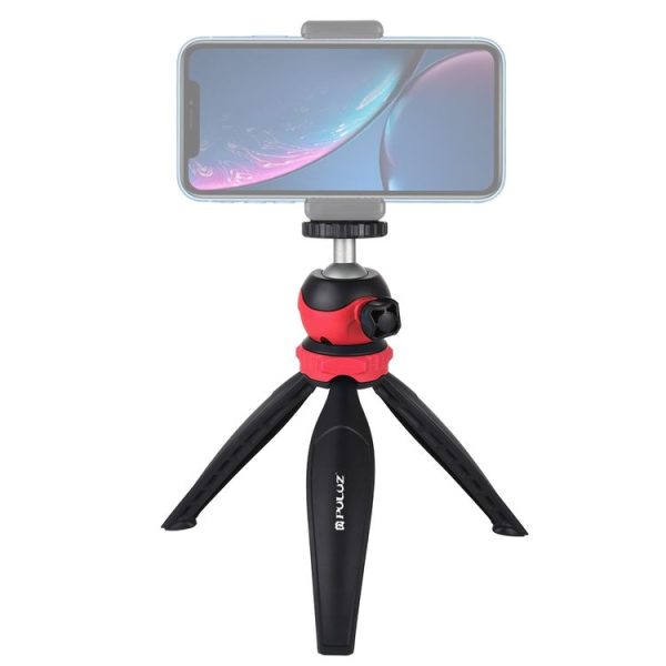 PULUZ 20cm Pocket Plastic Tripod Mount with 360 Degree Ball Head for Smartphones, GoPro, DSLR Cameras (Red)