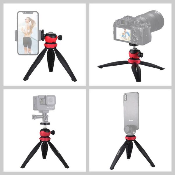 PULUZ 20cm Pocket Plastic Tripod Mount with 360 Degree Ball Head for Smartphones, GoPro, DSLR Cameras (Red) - Image 6