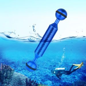 PULUZ 5 inch 13cm Length 20.8mm Diameter Dual Balls Carbon Fiber Floating Arm, Ball Diameter: 25mm (Blue)