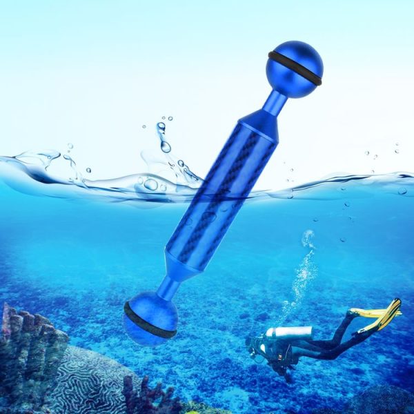 PULUZ 5 inch 13cm Length 20.8mm Diameter Dual Balls Carbon Fiber Floating Arm, Ball Diameter: 25mm (Blue)