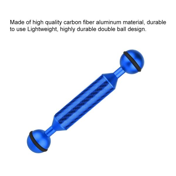 PULUZ 5 inch 13cm Length 20.8mm Diameter Dual Balls Carbon Fiber Floating Arm, Ball Diameter: 25mm (Blue) - Image 4