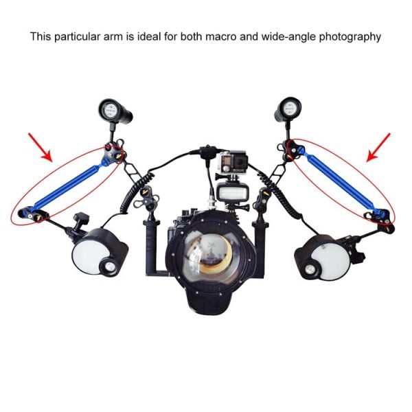 PULUZ 5 inch 13cm Length 20.8mm Diameter Dual Balls Carbon Fiber Floating Arm, Ball Diameter: 25mm (Blue) - Image 5