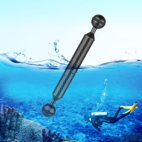 PULUZ 7 inch 18cm Length 20.8mm Diameter Dual Balls Carbon Fiber Floating Arm, Ball Diameter: 25mm (Black)