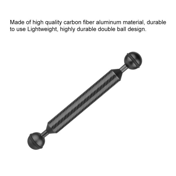 PULUZ 7 inch 18cm Length 20.8mm Diameter Dual Balls Carbon Fiber Floating Arm, Ball Diameter: 25mm (Black) - Image 4