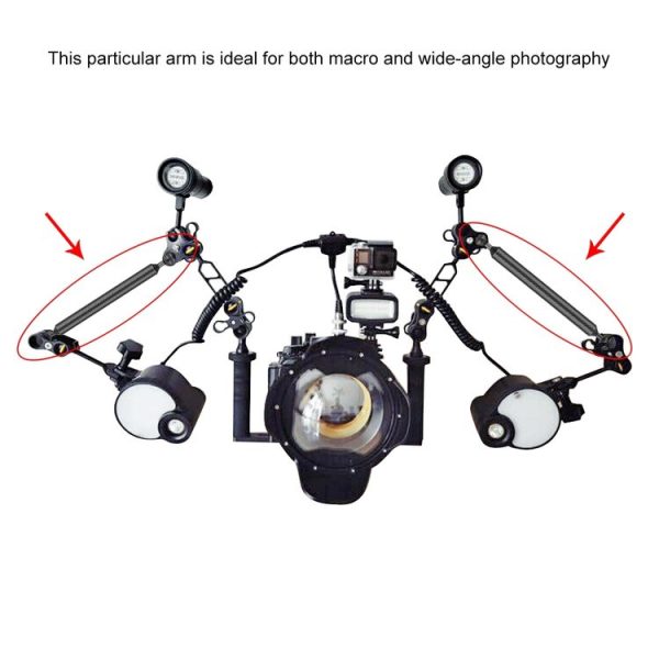 PULUZ 7 inch 18cm Length 20.8mm Diameter Dual Balls Carbon Fiber Floating Arm, Ball Diameter: 25mm (Black) - Image 5