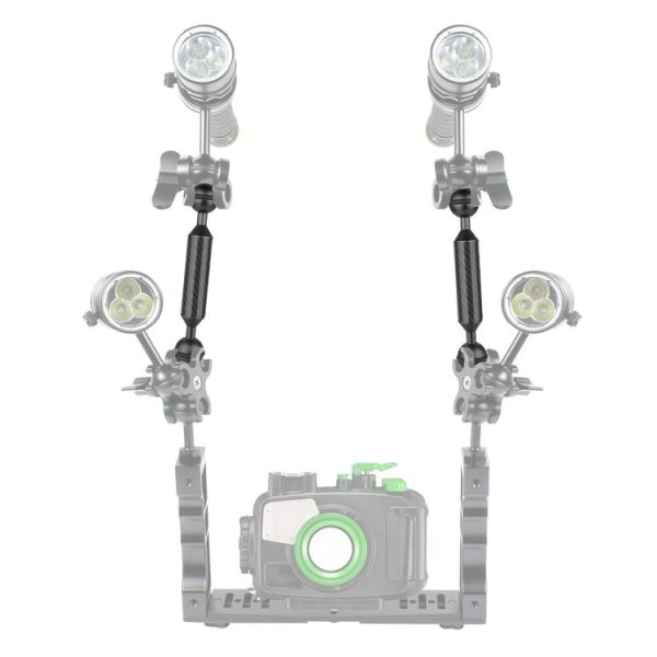 PULUZ 7 inch 18cm Length 20.8mm Diameter Dual Balls Carbon Fiber Floating Arm, Ball Diameter: 25mm (Black) - Image 6