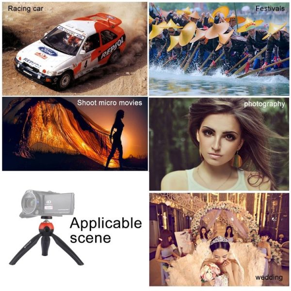 PULUZ Pocket Mini Tripod Mount with 360 Degree Ball Head & Phone Clamp for Smartphones (Red) - Image 12