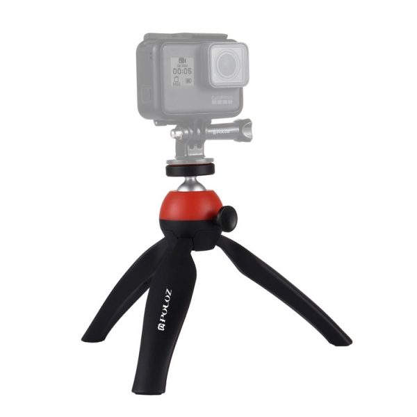 PULUZ Pocket Mini Tripod Mount with 360 Degree Ball Head & Phone Clamp for Smartphones (Red) - Image 5
