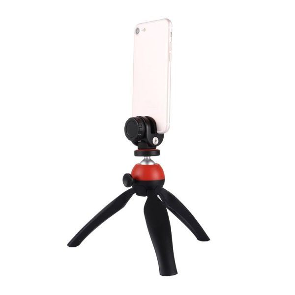 PULUZ Pocket Mini Tripod Mount with 360 Degree Ball Head & Phone Clamp for Smartphones (Red) - Image 6