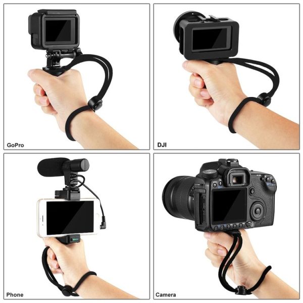 PULUZ Vlogging Live Broadcast Handheld Grip Selfie Rig Stabilizer ABS Tripod Adapter Mount with Cold Shoe Base & Wrist Strap - Image 7