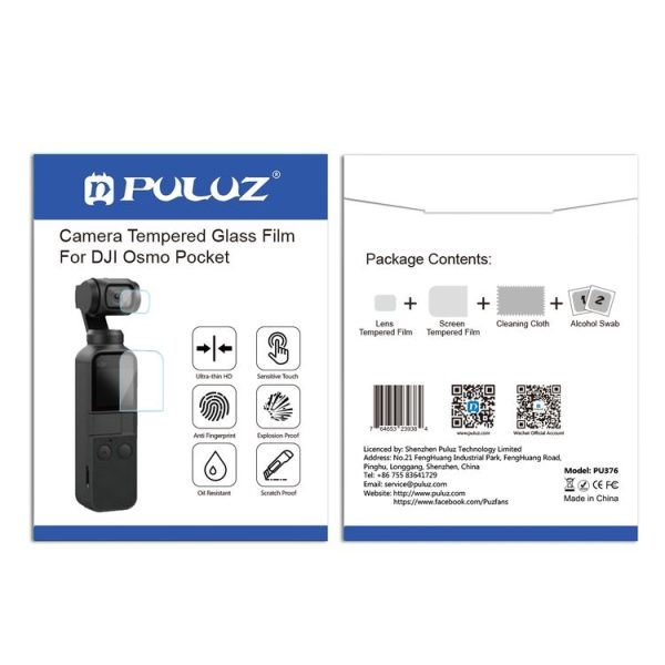 PULUZ 9H 2.5D HD Tempered Glass Lens Protector + Screen Film for DJI OSMO Pocket Gimbal - Image 4