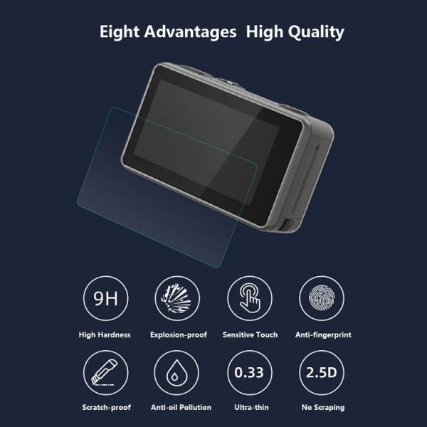 PULUZ Lens + Front and Back LCD Display 9H 2.5D Tempered Glass Film for DJI Osmo Action - Image 6