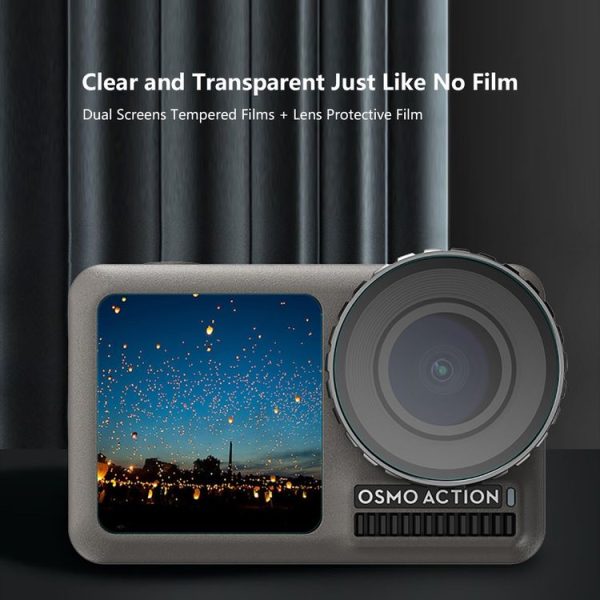 PULUZ Lens + Front and Back LCD Display 9H 2.5D Tempered Glass Film for DJI Osmo Action - Image 9