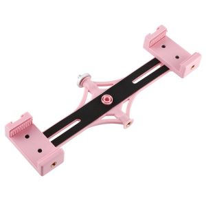 PULUZ Live Broadcast Dual Phone Brackets Horizontal Holder for iPhone, Galaxy, Huawei, Xiaomi, Sony and Other Smart Phones (Pink)