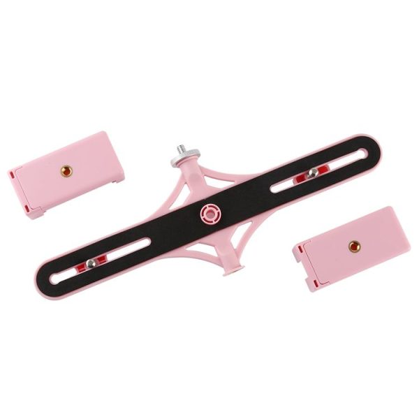 PULUZ Live Broadcast Dual Phone Brackets Horizontal Holder for iPhone, Galaxy, Huawei, Xiaomi, Sony and Other Smart Phones (Pink) - Image 5