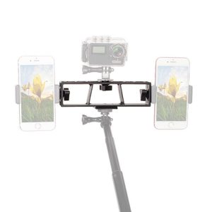 PULUZ Live Broadcast Multi-camera Stand Clip Bracket Holder with 3 x 1 / 4 inch Threads Screw (Black)