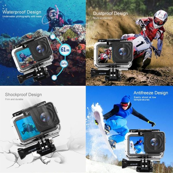 PULUZ 61m Underwater Waterproof Housing Diving Case for DJI Osmo Action, with Buckle Basic Mount & Screw - Image 8