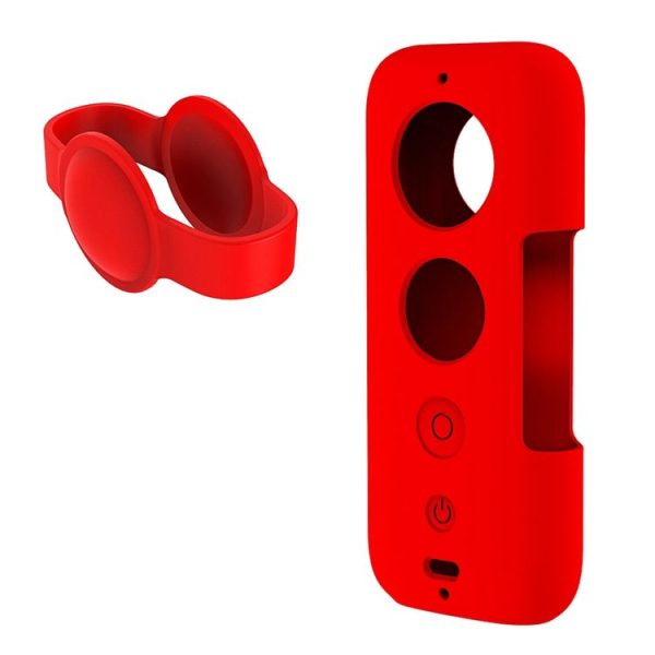 PULUZ Silicone Protective Case with Lens Cover for Insta360 ONE X (Red) - Image 2