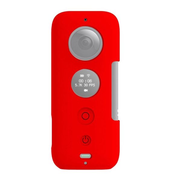 PULUZ Silicone Protective Case with Lens Cover for Insta360 ONE X (Red) - Image 3