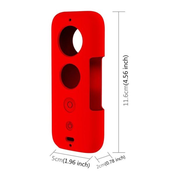 PULUZ Silicone Protective Case with Lens Cover for Insta360 ONE X (Red) - Image 5