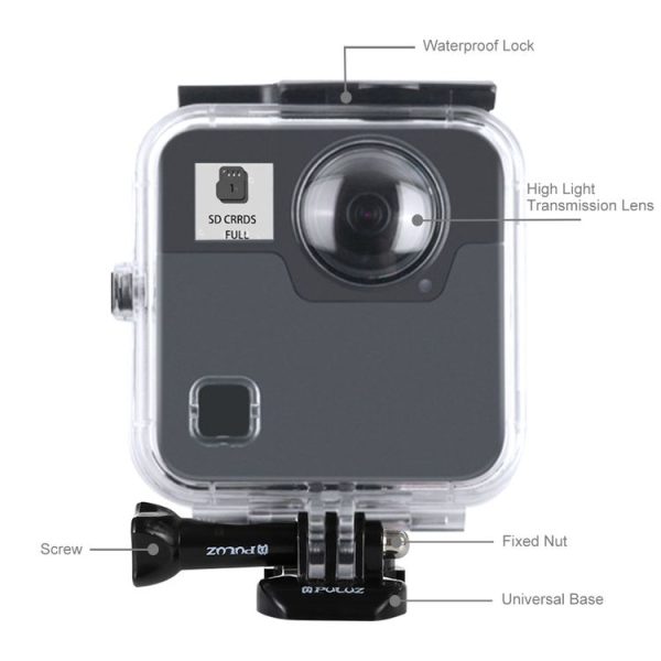 PULUZ 45m Underwater Waterproof Shockproof Housing Diving Case for GoPro Fusion, with Buckle Basic Mount & Screw - Image 3