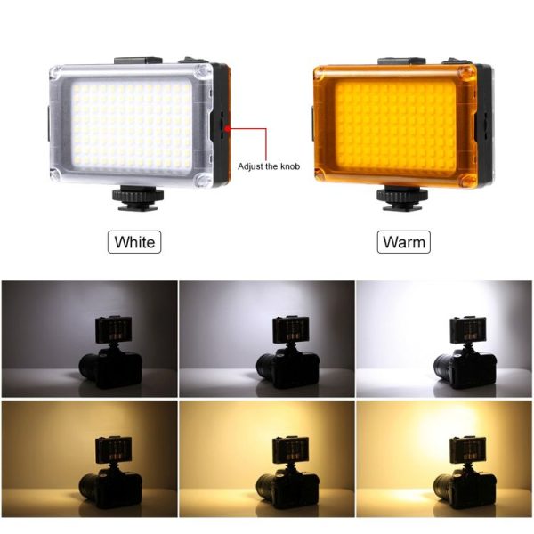PULUZ Pocket 104 LED 1800LM Professional Vlogging Photography Video & Photo Studio Light with White and Orange Magnet Filters Light Panel for Canon, Nikon, DSLR Cameras - Image 8