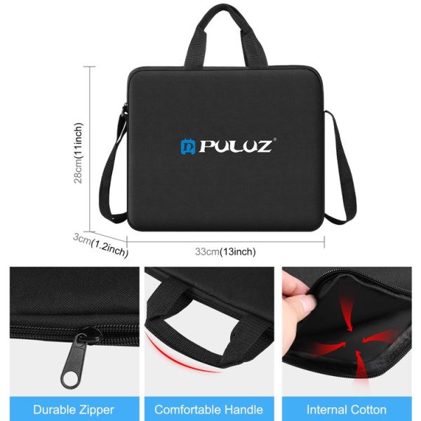 PULUZ 10 inch Ring LED Lights Portable Zipper Storage Bag Shoulder Handbags, Size: 33cm x 28cm x 3cm (Black) - Image 4