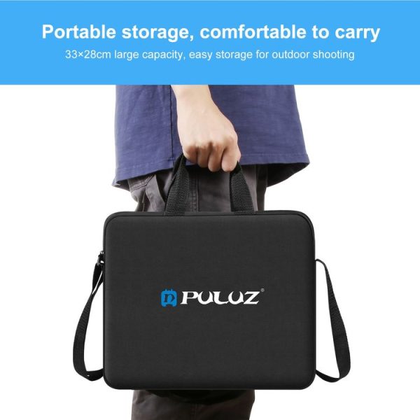 PULUZ 10 inch Ring LED Lights Portable Zipper Storage Bag Shoulder Handbags, Size: 33cm x 28cm x 3cm (Black) - Image 6