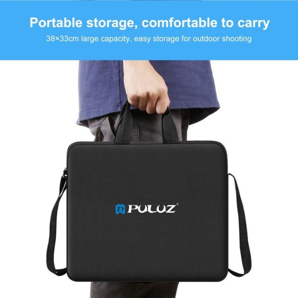 PULUZ 12 inch Ring LED Lights Portable Zipper Storage Bag Shoulder Handbags, Size: 38cm x 33cm x 3cm (Black) - Image 6