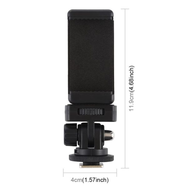 PULUZ 1 / 4 inch Screw Thread Cold Shoe Tripod Mount Adapter with Phone Clamp - Image 3