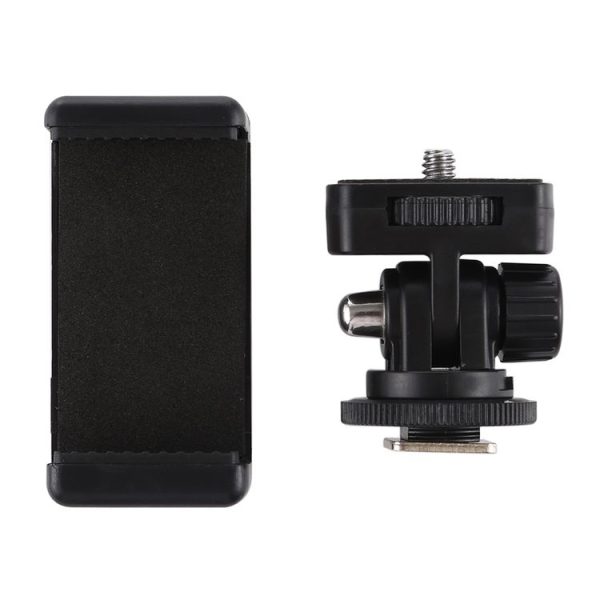PULUZ 1 / 4 inch Screw Thread Cold Shoe Tripod Mount Adapter with Phone Clamp - Image 8
