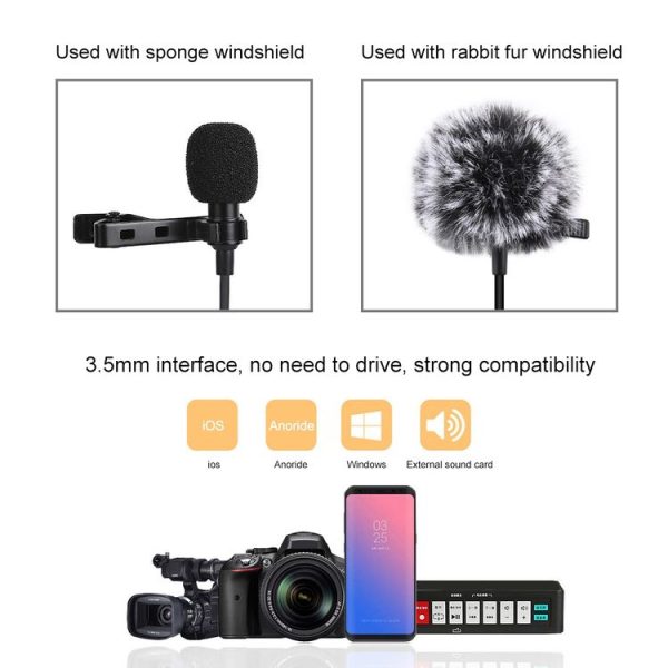 PULUZ 1.5m 3.5mm Jack Lavalier Wired Condenser Recording Microphone - Image 8