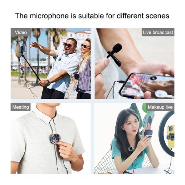 PULUZ 1.5m 8 Pin Jack Lavalier Wired Condenser Recording Microphone - Image 9