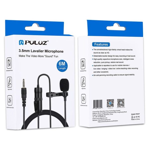 PULUZ 3.5mm Jack Lavalier Omnidirectional Condenser Recording Video Microphone, Length: 6m - Image 12