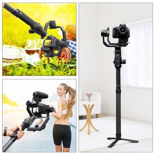 PULUZ Carbon Fiber Extension Monopod Pole Rod Extendable Stick for DJI / MOZA / Feiyu V2 / Zhiyun G5 / SPG Gimbal, Length: 35cm (Black) - Image 5