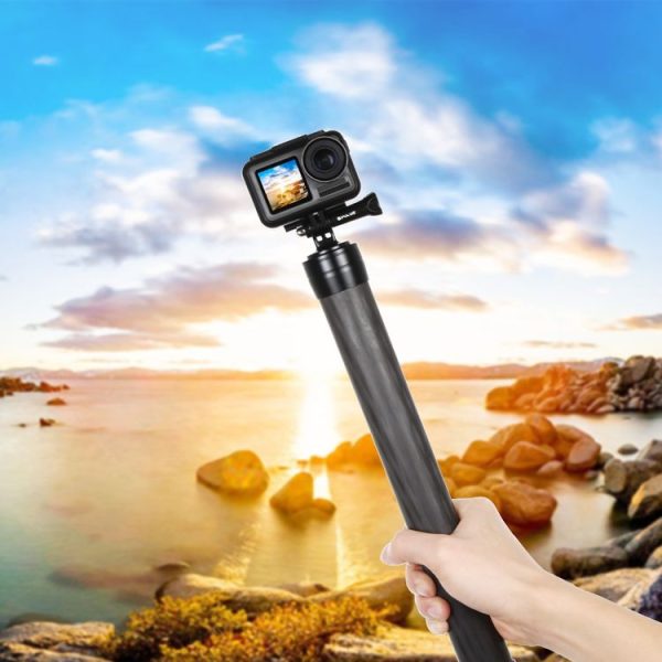 PULUZ Carbon Fiber Extension Monopod Pole Rod Extendable Stick for DJI / MOZA / Feiyu V2 / Zhiyun G5 / SPG Gimbal, Length: 35cm (Black) - Image 6