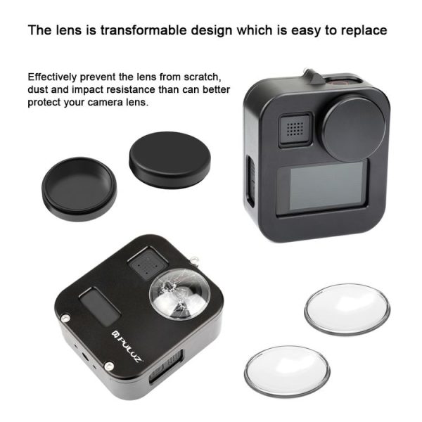 PULUZ Housing Shell CNC Aluminum Alloy Protective Cage for GoPro Max (Black) - Image 4